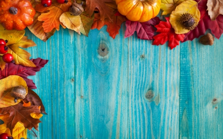 Autumn Border - wood, pumpkins, autumn, border