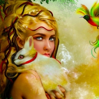 Girl and Bunny