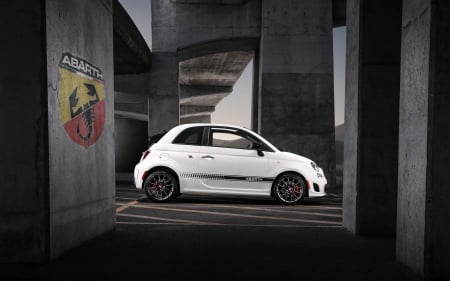 fiat abarth 500c - white, abarth, fiat, italian