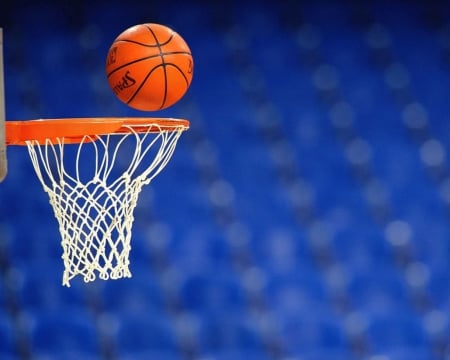 hoopshot - hoop, blue, ball, basketball