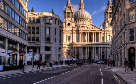 London Cityscape - architecture, cityscapes, street, buildings