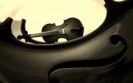 Miniature Music - music, instrument, violin, photography, wood, string