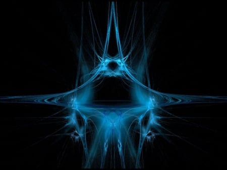 blue fractal - fractal, art, dark, blue