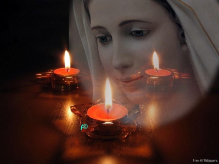 Mother Mary - spiritual, candle, light, Mother Mary, shine