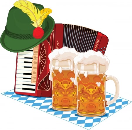 Octoberfest - hat, beer, germany, accordion, german, october, mugs