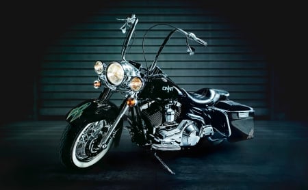 Black Harley - black, bike, motorcycle, harley