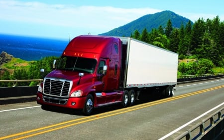 Mountain Run - mountains, semi, truck, big rig