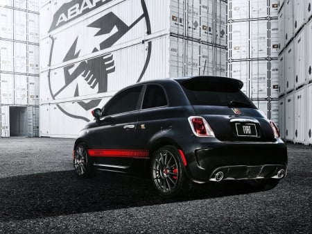 fiat 500 abarth - italian, fiat, abarth, black