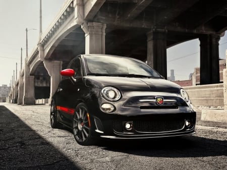 fiat 500 abarth - italian, fiat, abarth, black