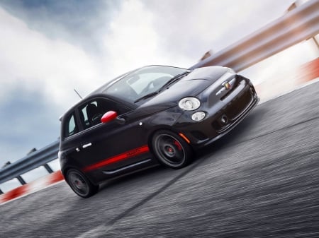 fiat 500 abarth - italian, fiat, abarth, black