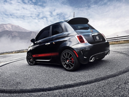 fiat 500 abarth - italian, fiat, abarth, black