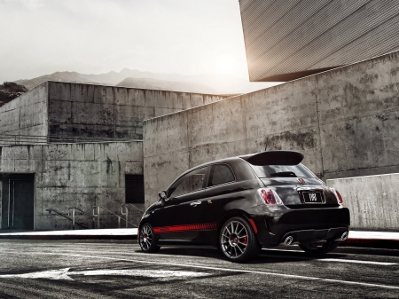 fiat 500 abarth - black, abarth, fiat, italian