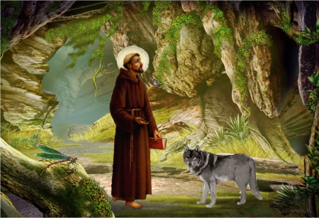 Saint Francis and the wolf - cove, christ, francis, peace