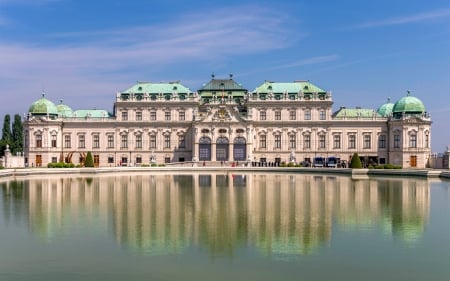 Upper Belvedere Palace, Vienna, Austia - architecture, vienna, reflection, palace