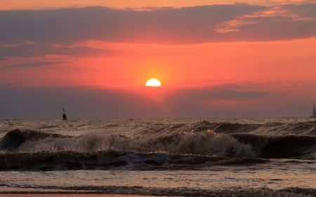 Sunset - beach, amazing, sunset, sea