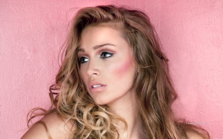 Cailin - background, makeup, pink, model