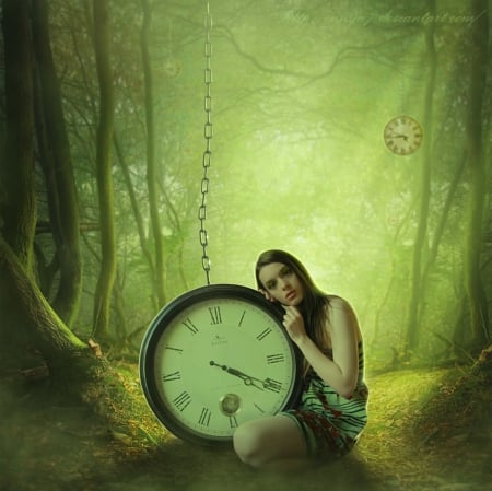 Time - watch, fantasy, lady, time