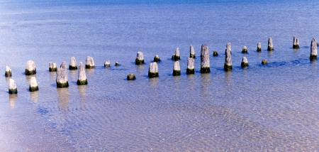 old pier - water, summer, old, pier