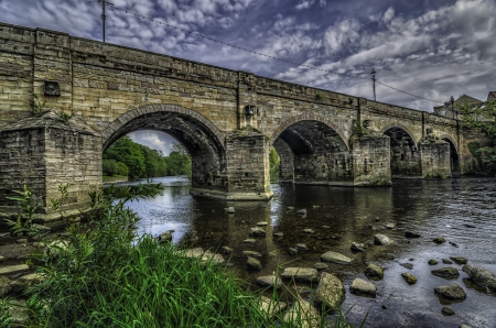 Old Stone Bridge - nature, river, water, hdr, stones