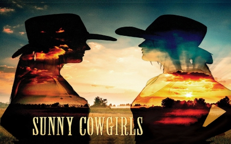 The Sunny Cowgirls - girls, famous, women, female, music, duo, cowgirls, hats, country, western, abstract, singers, australia