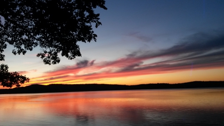 Autumn Sunset, Maine - sky, lake, autumn, sunset