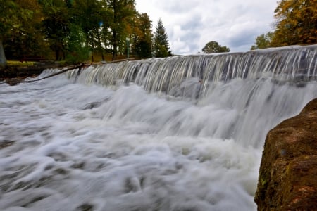 Autumn Falls - water stream, park stream, water flow, waterfalls, autumn falls, falls