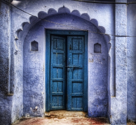 Purple Door - purple, foto, door, blue