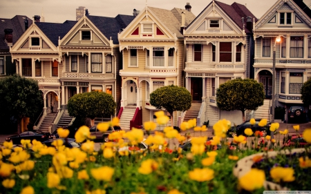 San Francisco Houses (The Six Sisters) - houses, architecture, san francisco, the six sisters