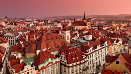 Prague Cityscape - houses, architecture, cityscape, prague