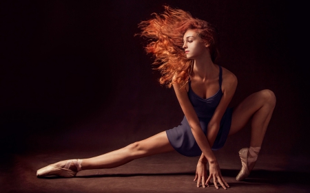 balerina - move, dance, redhead, beauty