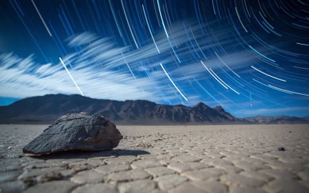 star trail - star, mountain, trail, landscape