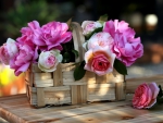 Basket with roses