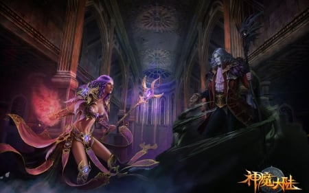 Castlevania - game, fantasy, castlevania, woman, girl, man, pink