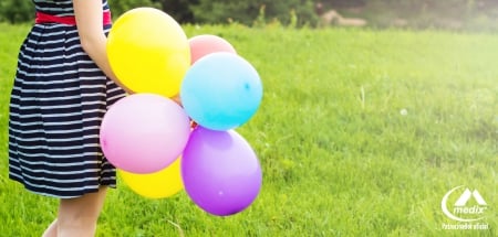 Do not look back - party, colorful ballons, outdoor, life