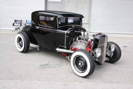 1930-Model-A-Coupe - classic, hotrod, whitewalls, black