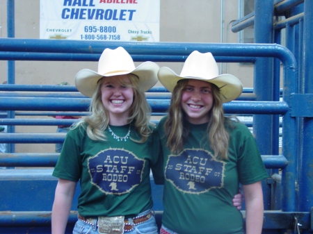 Two girls at rodeo - hats, cowgirls, rodeo, country