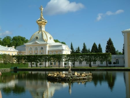 catherines palace russia - fountain, catherines, russia, palace