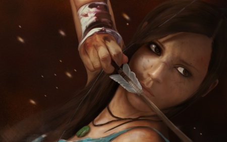 Lara Croft - woman, art, girl, game, lara croft, fantasy, archer