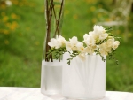 Beautiful Flowers in White Vase