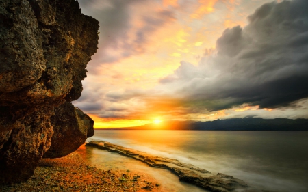 Beautiful Sunset Scenery - beach, sky, nature, sunset