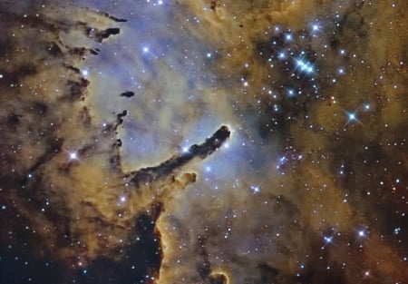 NGC 6823 Cloud Sculpting Star Cluster - fun, stars, galaxy, cool, space