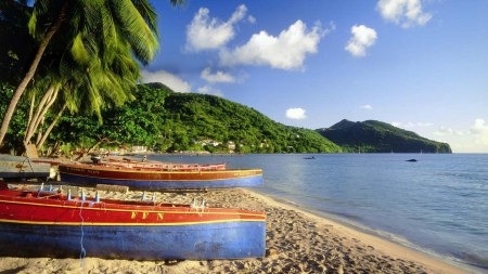 Boats on Tropical Beach - nature, beaches, sand, boats