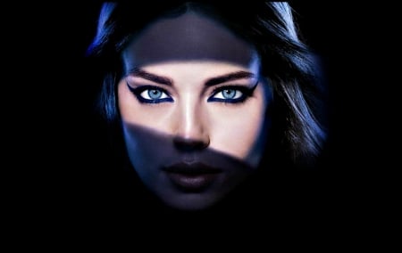 Emily Didonato - black, make-up, blue, woman, model, girl, eyes, Emily Didonato