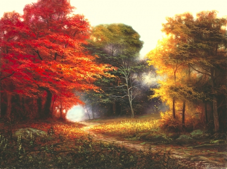 â˜…Autumn Breezeâ˜… - attractions in dreams, autumn, forests, trees, colorful, stunning, creative pre-made, nature, love four seasons, fall, beautiful, scenery, leaves, colors, paintings, breeze