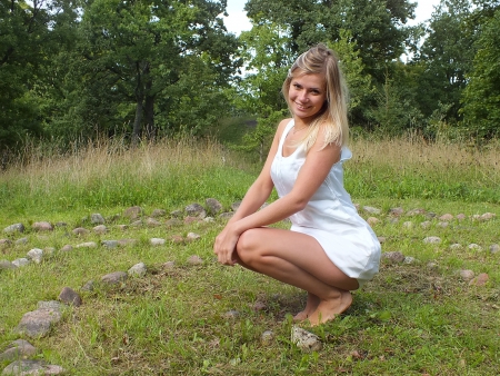 Buse castle mound. - nature, girls, people, other