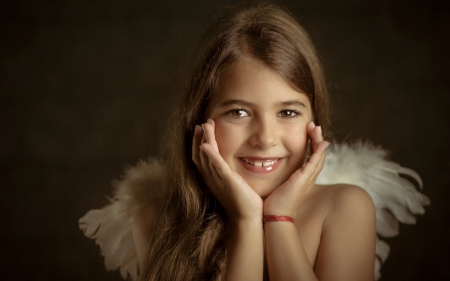 Angel - Inaira, girl, feather, angel, little angels, child, smile, white, wings, cute