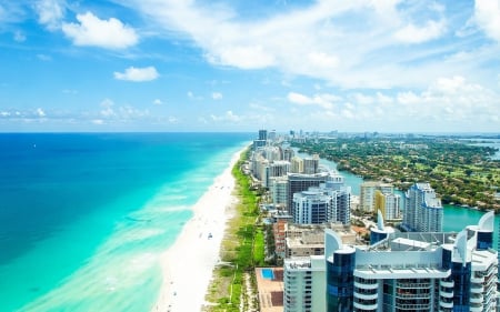 Miami Coastline Landscape - florida, cityscapes, coast, miami, beaches, architecture