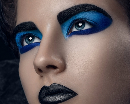 Artistic Make Up - face, make up, woman, blue