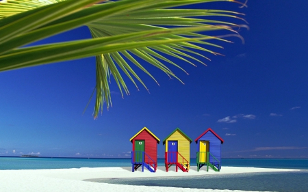 Colorful Beach Houses - beach, nature, houses, colorful