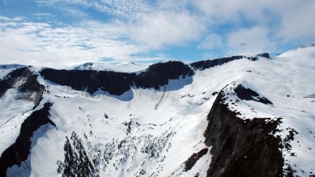 Mountain Glacier Plane - clouds, ice, nature, glaciers, snow, mountains